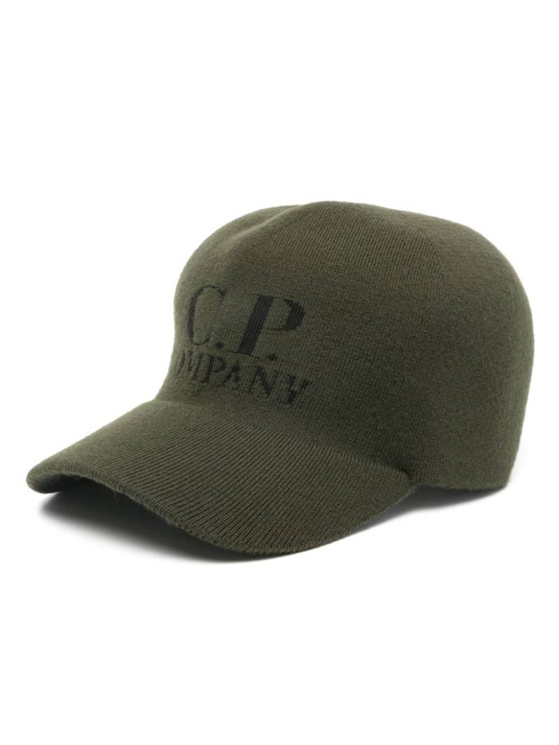 C.P. Company logo-intarsia cap - Green von C.P. Company