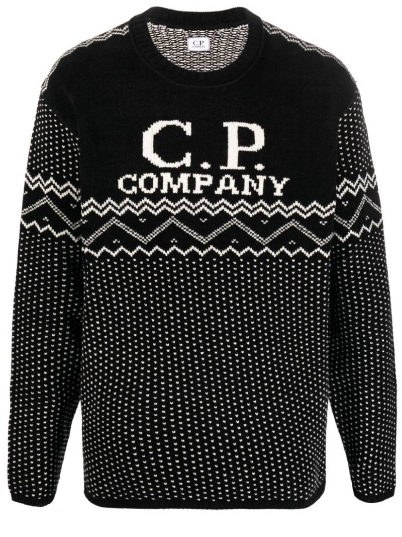 C.P. Company logo-intarsia cotton jumper - Black von C.P. Company