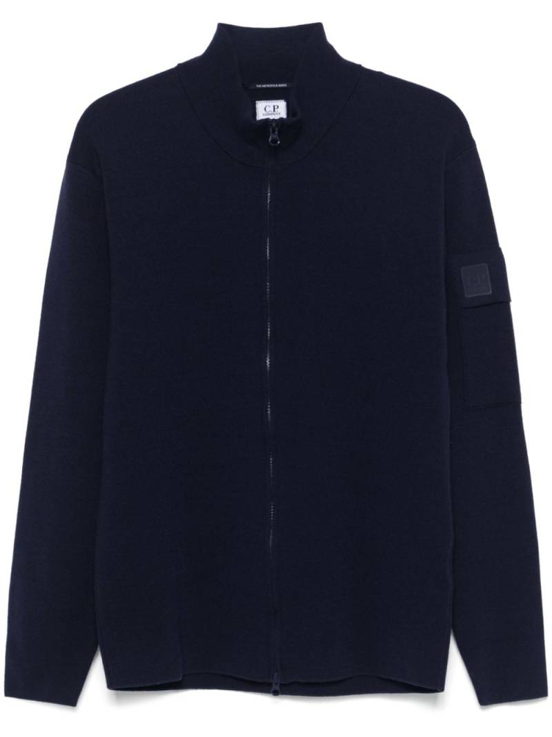 C.P. Company logo-patch cardigan - Blue von C.P. Company