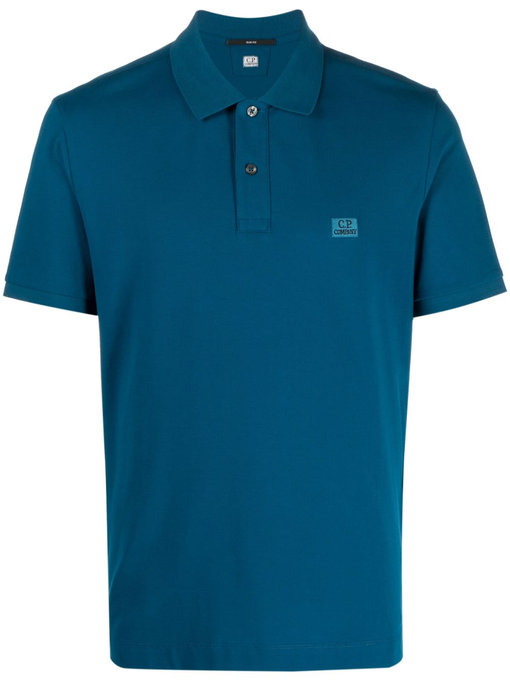 C.P. Company logo-patch cotton polo shirt - Blue von C.P. Company