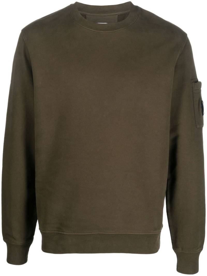 C.P. Company logo-patch crew neck jumper - Green von C.P. Company