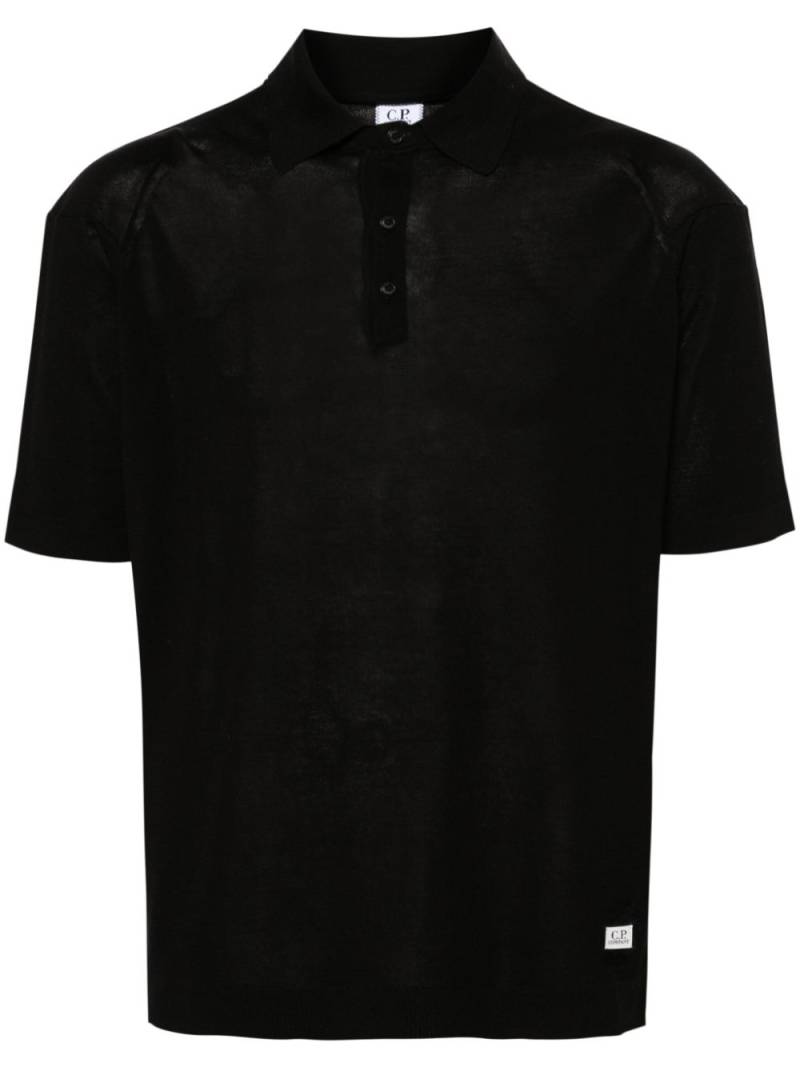 C.P. Company fine-knit short-sleeve polo shirt - Black von C.P. Company