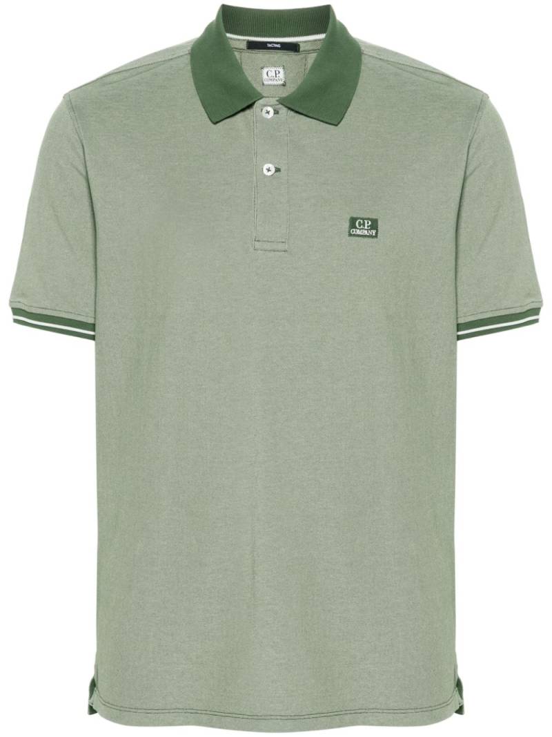 C.P. Company logo-patch piqué polo shirt - Green von C.P. Company