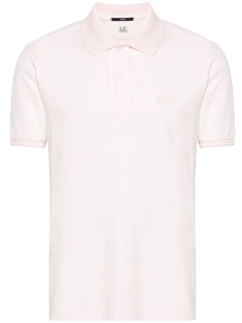 C.P. Company logo-patch piqué polo shirt - Pink von C.P. Company