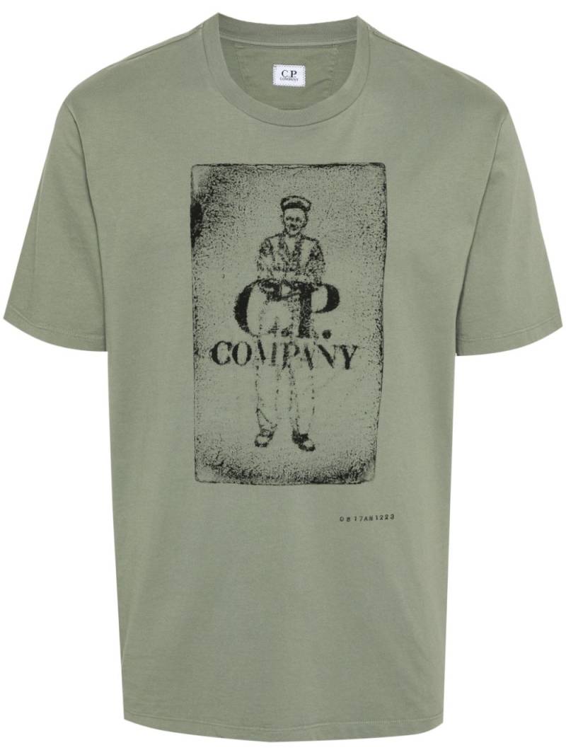 C.P. Company logo-print cotton T-shirt - Green von C.P. Company