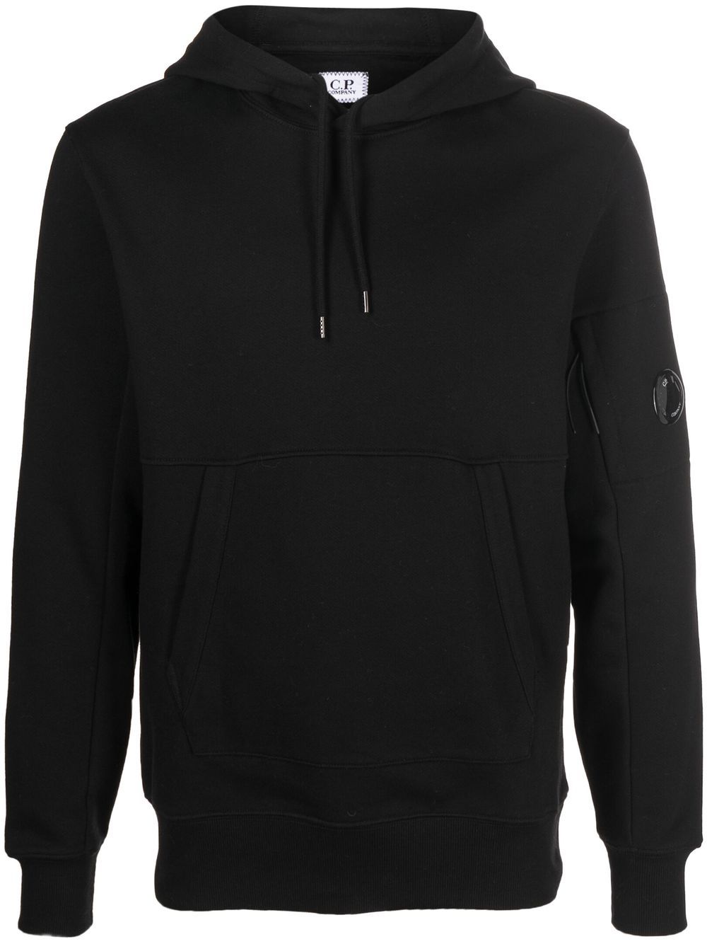 C.P. Company logo-print cotton hoodie - Black von C.P. Company