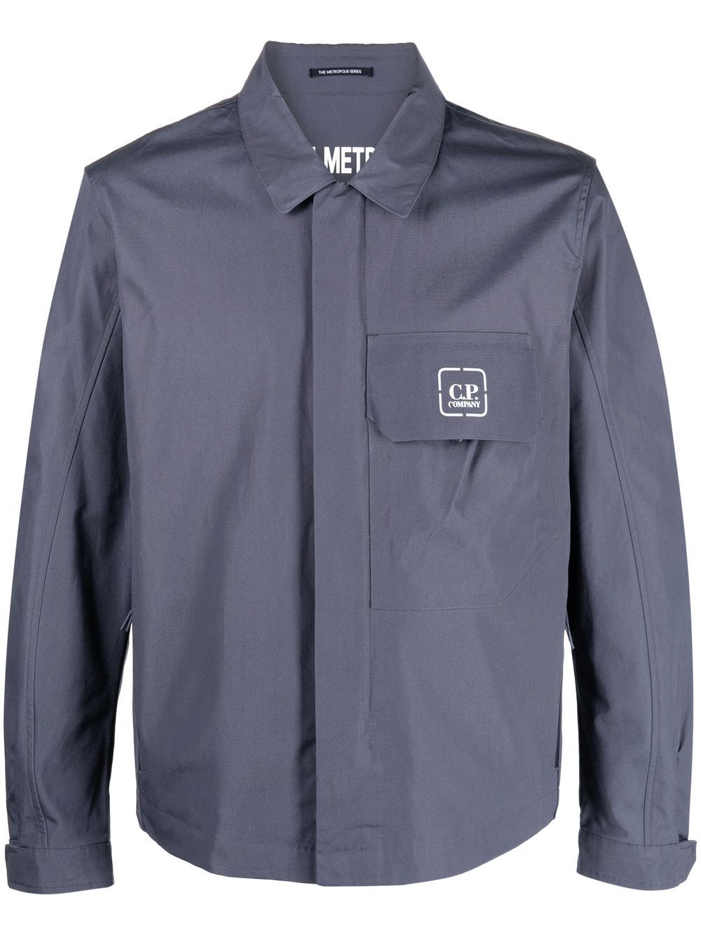 C.P. Company logo-print shirt jacket - Blue von C.P. Company