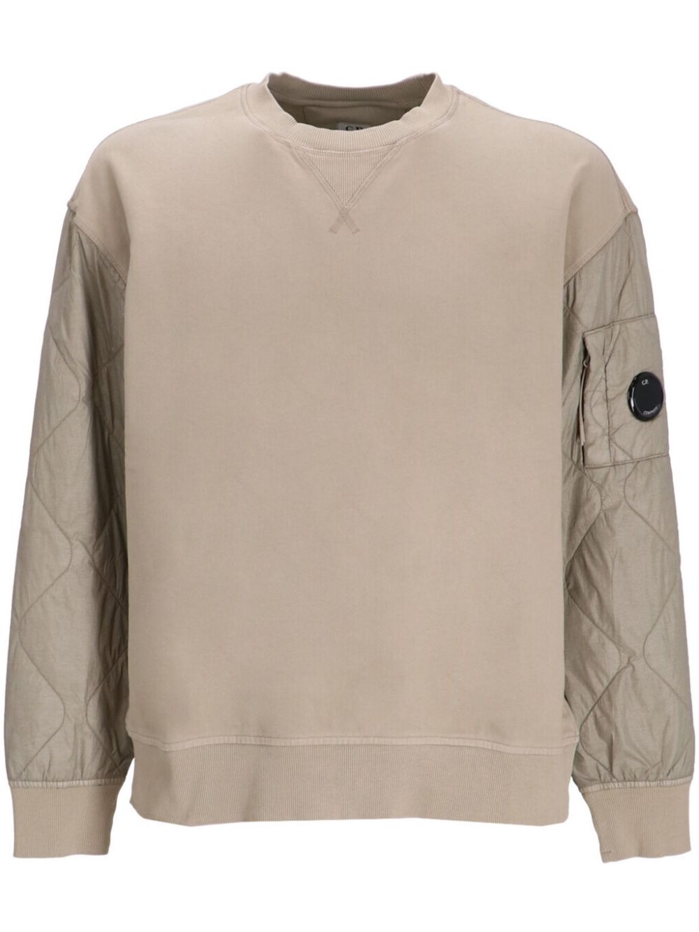 C.P. Company quilted-panel jersey-fleece sweatshirt - Neutrals von C.P. Company