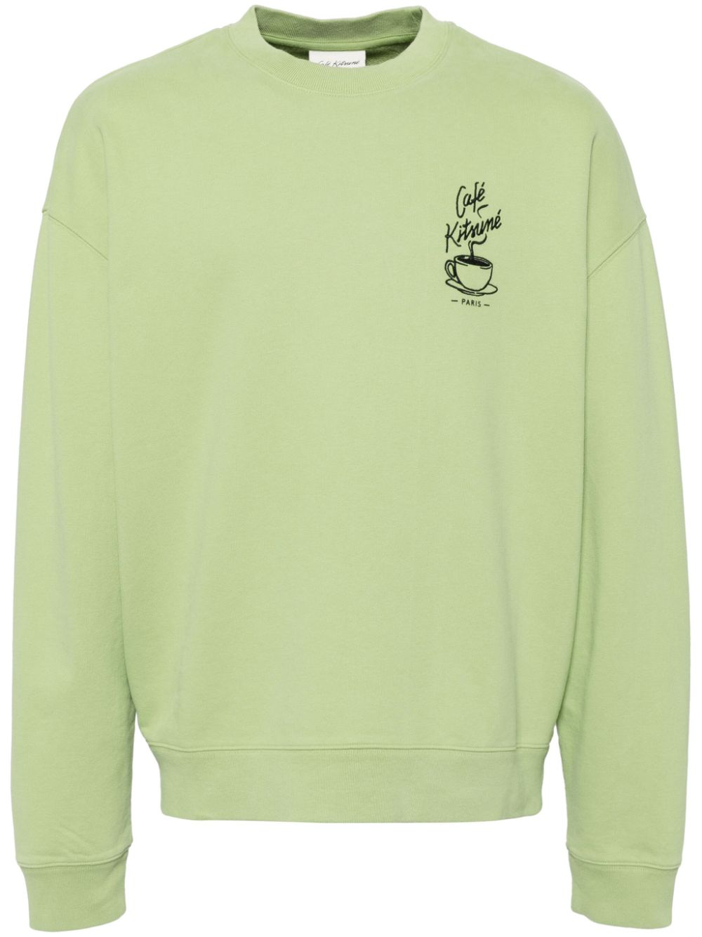 CAFÉ KITSUNÉ logo-embroidered sweatshirt - Green von CAFÉ KITSUNÉ