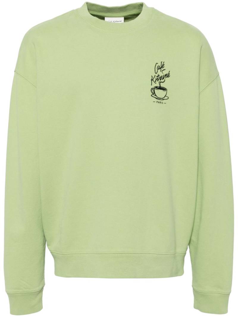 CAFÉ KITSUNÉ coffee cup relaxed sweatshirt - Green von CAFÉ KITSUNÉ