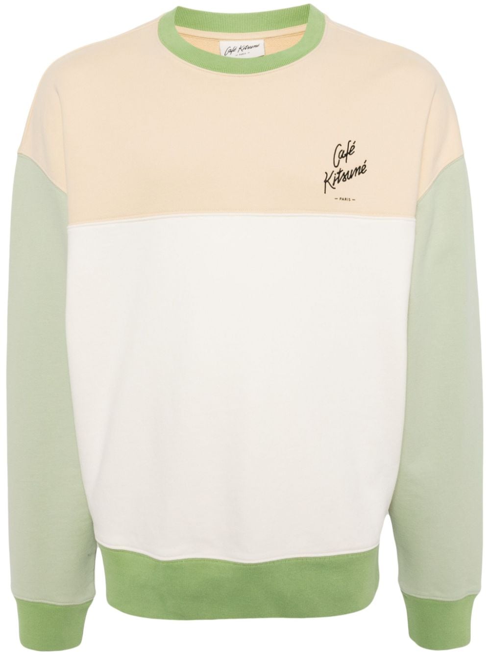 CAFÉ KITSUNÉ colour-block cotton sweatshirt - White von CAFÉ KITSUNÉ