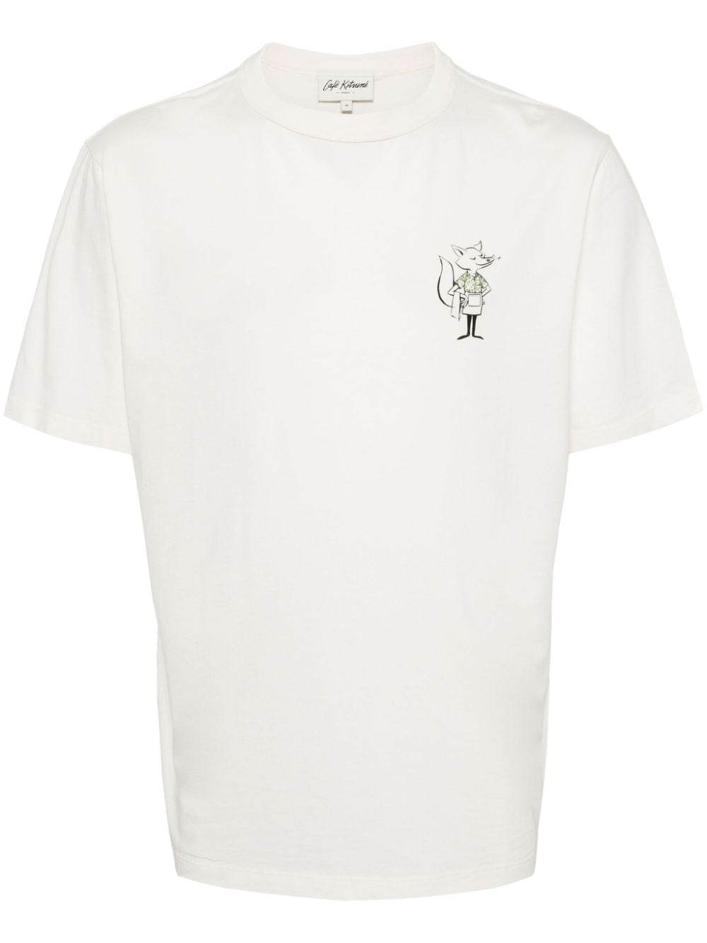 CAFÉ KITSUNÉ fox-print cotton T-shirt - White von CAFÉ KITSUNÉ