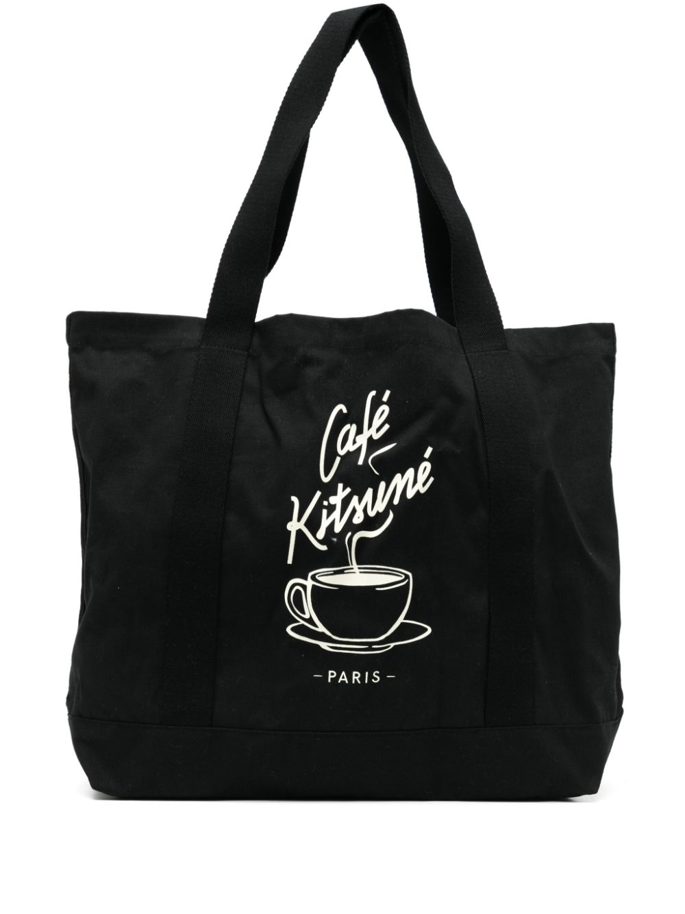 CAFÉ KITSUNÉ graphic-print canvas tote bag - Black von CAFÉ KITSUNÉ