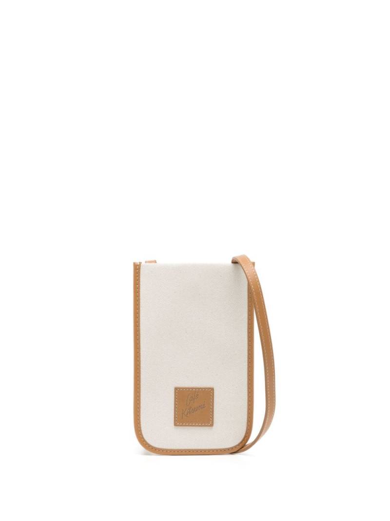 CAFÉ KITSUNÉ logo-appliqué canvas shoulder bag - Neutrals von CAFÉ KITSUNÉ