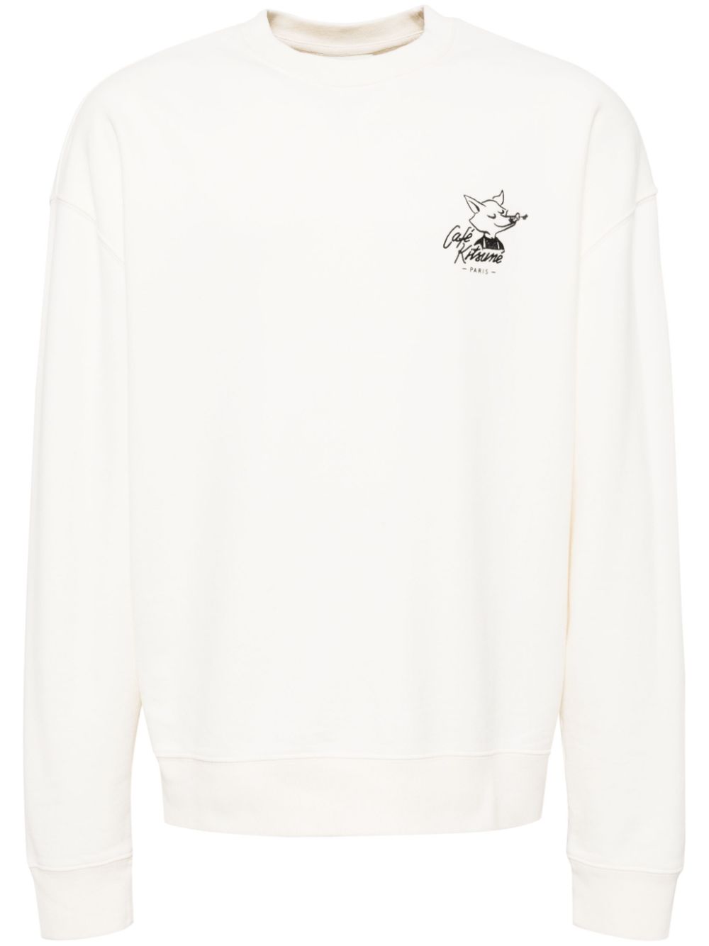 CAFÉ KITSUNÉ logo-embroidered sweatshirt - Neutrals von CAFÉ KITSUNÉ