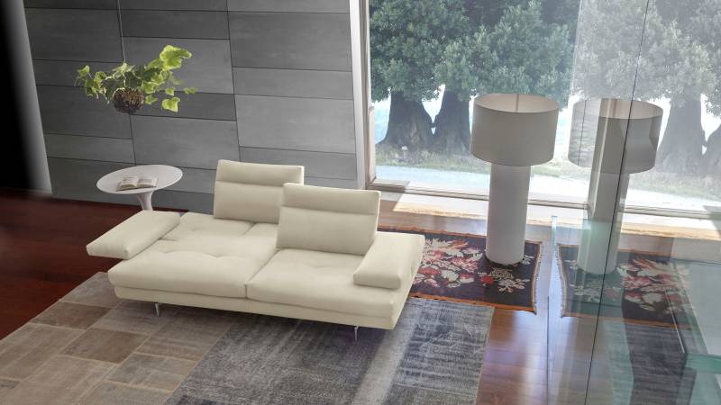 CALIA ITALIA 3,5-Sitzer »Toby Wing, italienisches Designsofa mit erstklassigem Sitzkomfort«, inklusive Sitztiefenverstellung, Füsse in Chrom glänzend von CALIA ITALIA