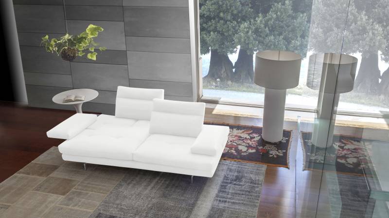 CALIA ITALIA 3,5-Sitzer »Toby Wing, italienisches Designsofa mit erstklassigem Sitzkomfort«, inklusive Sitztiefenverstellung, Füsse in Chrom glänzend von CALIA ITALIA