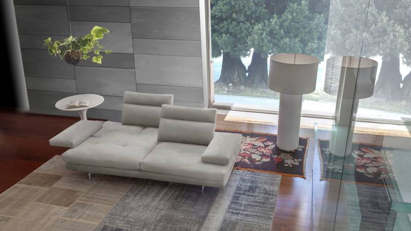 CALIA ITALIA 3,5-Sitzer »Toby Wing, italienisches Designsofa mit erstklassigem Sitzkomfort«, inklusive Sitztiefenverstellung, Füsse in Chrom glänzend von CALIA ITALIA