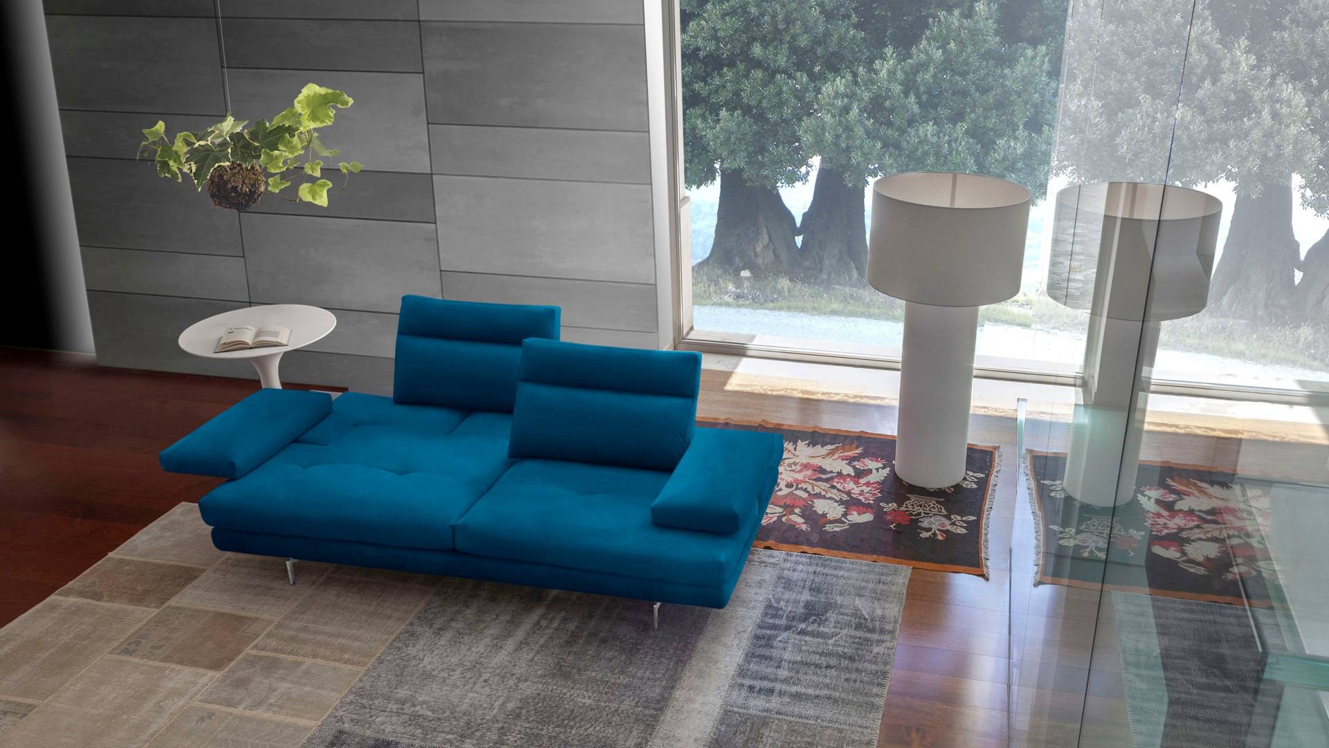 CALIA ITALIA 3,5-Sitzer »Toby Wing, italienisches Designsofa mit erstklassigem Sitzkomfort«, inklusive Sitztiefenverstellung, Füsse in Chrom glänzend von CALIA ITALIA