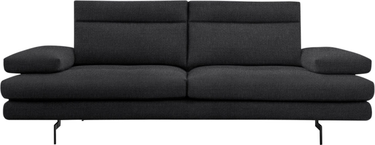 CALIA ITALIA 3,5-Sitzer »Toby Wing, italienisches Designsofa mit erstklassigem Sitzkomfort«, inklusive Sitztiefenverstellung, Füsse in Schwarz matt von CALIA ITALIA