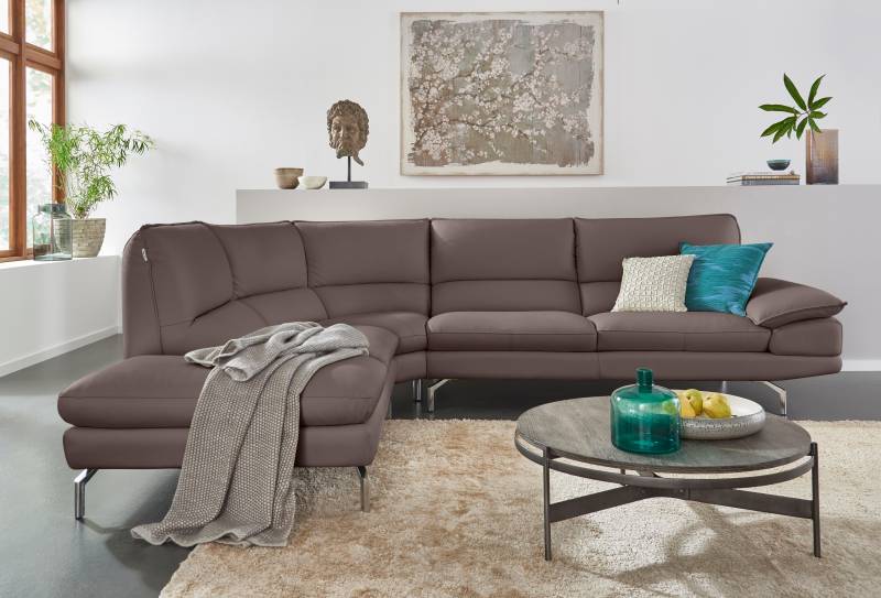 CALIA ITALIA Ecksofa »Dave, italienisches Designsofa L-Form, erstklassiger Sitzkomfort«, Ottomane wahlweise links oder rechts, in zwei tollen Lederqualitäten von CALIA ITALIA