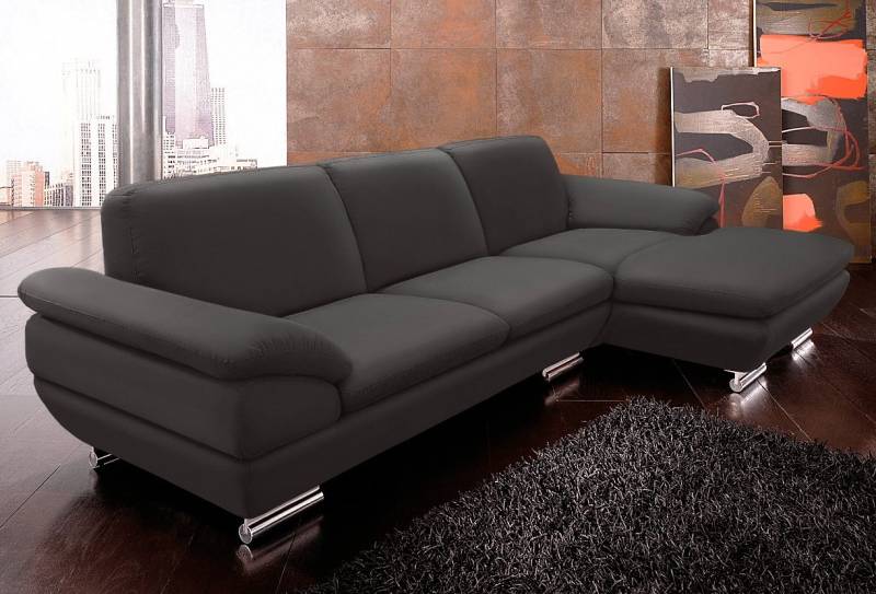 CALIA ITALIA Ecksofa »Glamour, italienisches Designsofa, tollem Sitzkomfort zum Entspannen«, mit tollem Lederbezug und Designfuss, L-Form von CALIA ITALIA