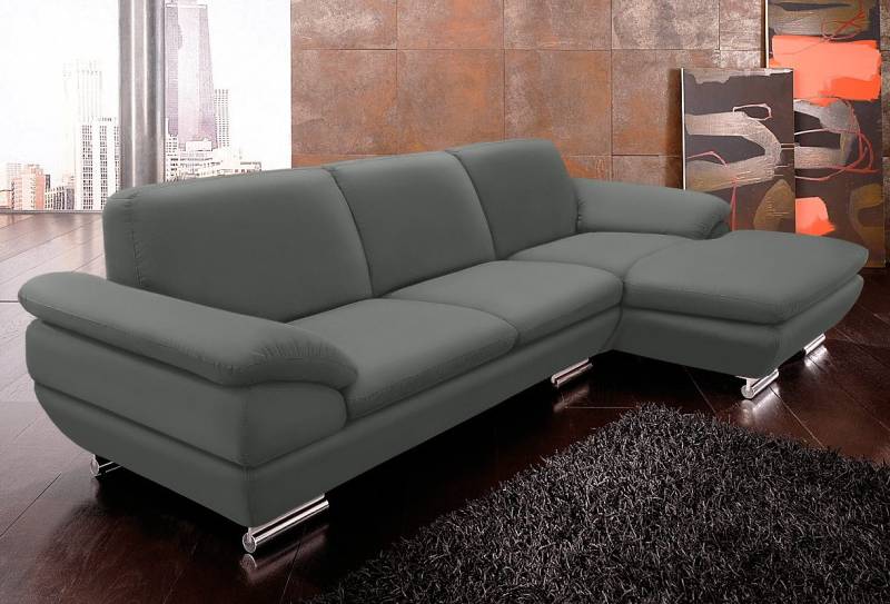 CALIA ITALIA Ecksofa »Glamour, italienisches Designsofa, tollem Sitzkomfort zum Entspannen«, mit tollem Lederbezug und Designfuss, L-Form von CALIA ITALIA