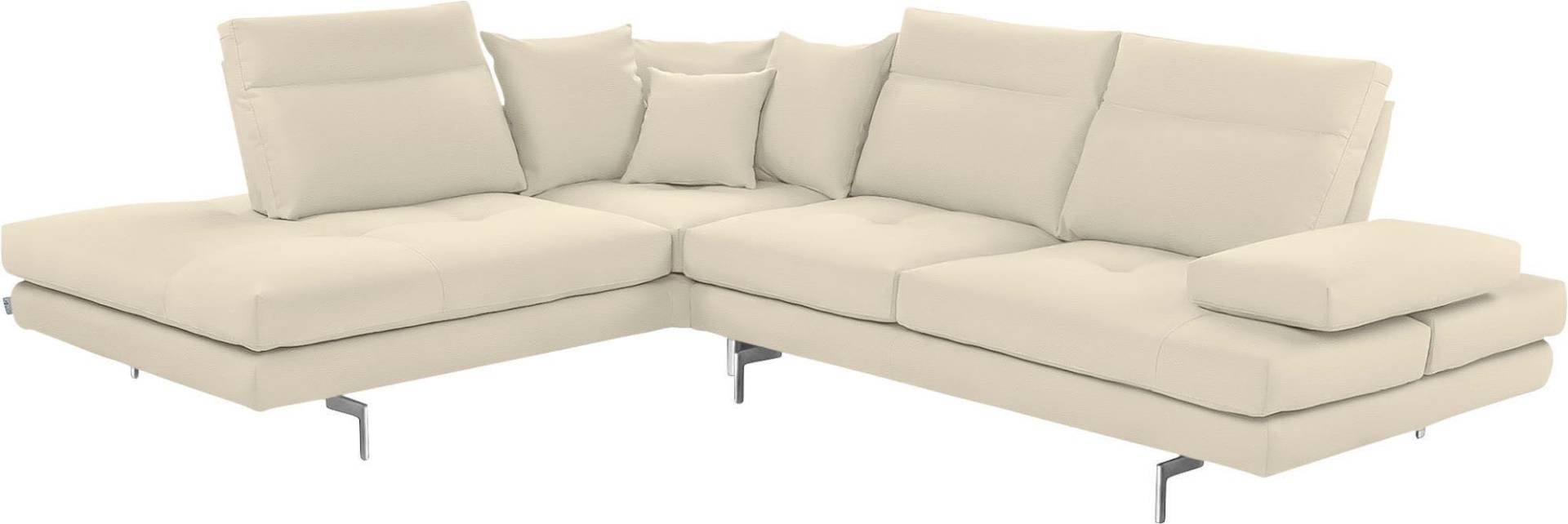 CALIA ITALIA Ecksofa »Toby Wing, L-Form, Designsofa mit sensationellem Sitzkomfort«, Sitztiefenverstell.,wahlw. mit Kissen-Set, Füsse chrom glänzend von CALIA ITALIA