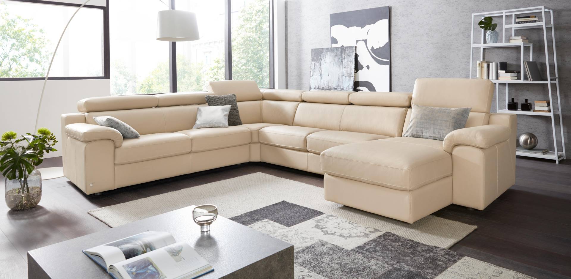 CALIA ITALIA Wohnlandschaft »CS_Mambo, U-Form, Familiensofa, bequem und zeitlos«, in Leder, inklusive Kopfteilverstellung CALIA ITALIA Wohnlandschaft »CS_Mambo, U-Form, Familiensofa, bequem und zeitlos«, in Leder, inklusive Kopfteilverstellung von CALIA ITALIA
