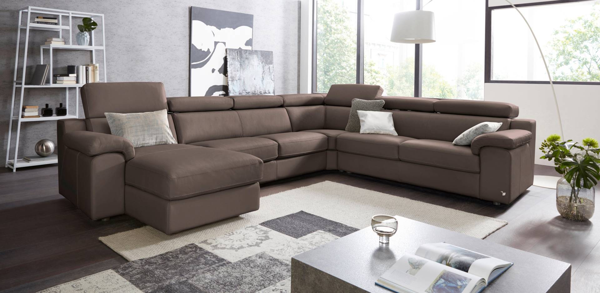 CALIA ITALIA Wohnlandschaft »CS_Mambo, U-Form, Familiensofa, bequem und zeitlos«, in Leder, inklusive Kopfteilverstellung CALIA ITALIA Wohnlandschaft »CS_Mambo, U-Form, Familiensofa, bequem und zeitlos«, in Leder, inklusive Kopfteilverstellung von CALIA ITALIA