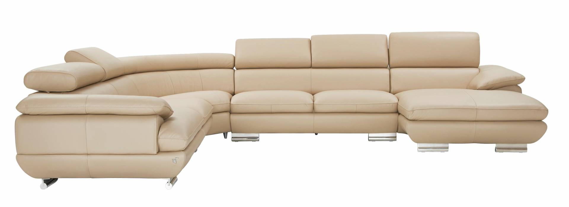 CALIA ITALIA Wohnlandschaft »Magic, italienisches Sofa zum Träumen, erstklassiger Sitzkomfort«, verstellbaren Kopfstützen zum Relaxen, in 2 Lederqualitäten, U-Form von CALIA ITALIA