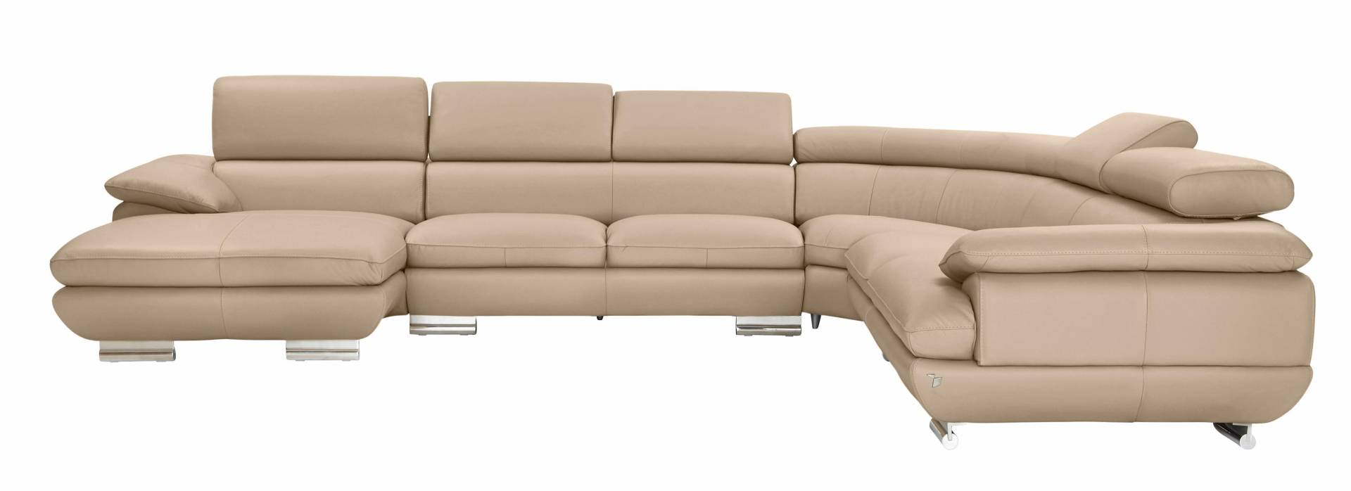 CALIA ITALIA Wohnlandschaft »Magic, italienisches Sofa zum Träumen, erstklassiger Sitzkomfort«, verstellbaren Kopfstützen zum Relaxen, in 2 Lederqualitäten, U-Form von CALIA ITALIA