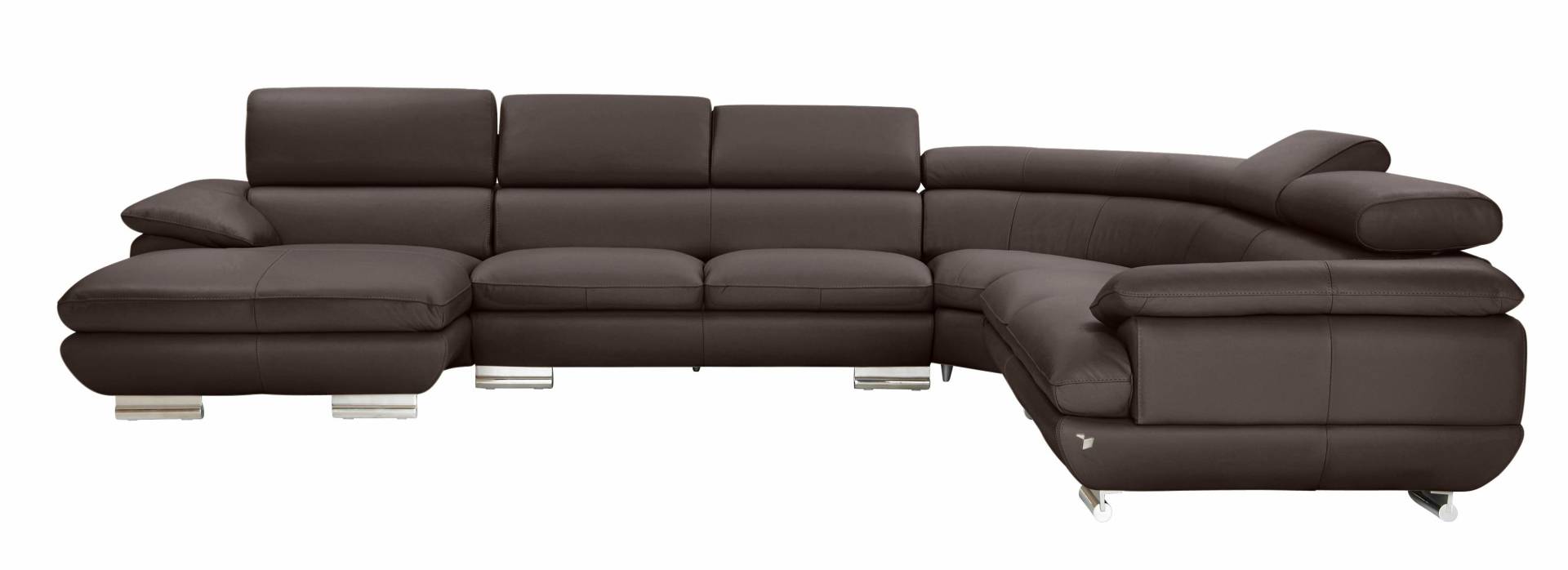 CALIA ITALIA Wohnlandschaft »Magic, italienisches Sofa zum Träumen, erstklassiger Sitzkomfort«, verstellbaren Kopfstützen zum Relaxen, in 2 Lederqualitäten, U-Form von CALIA ITALIA