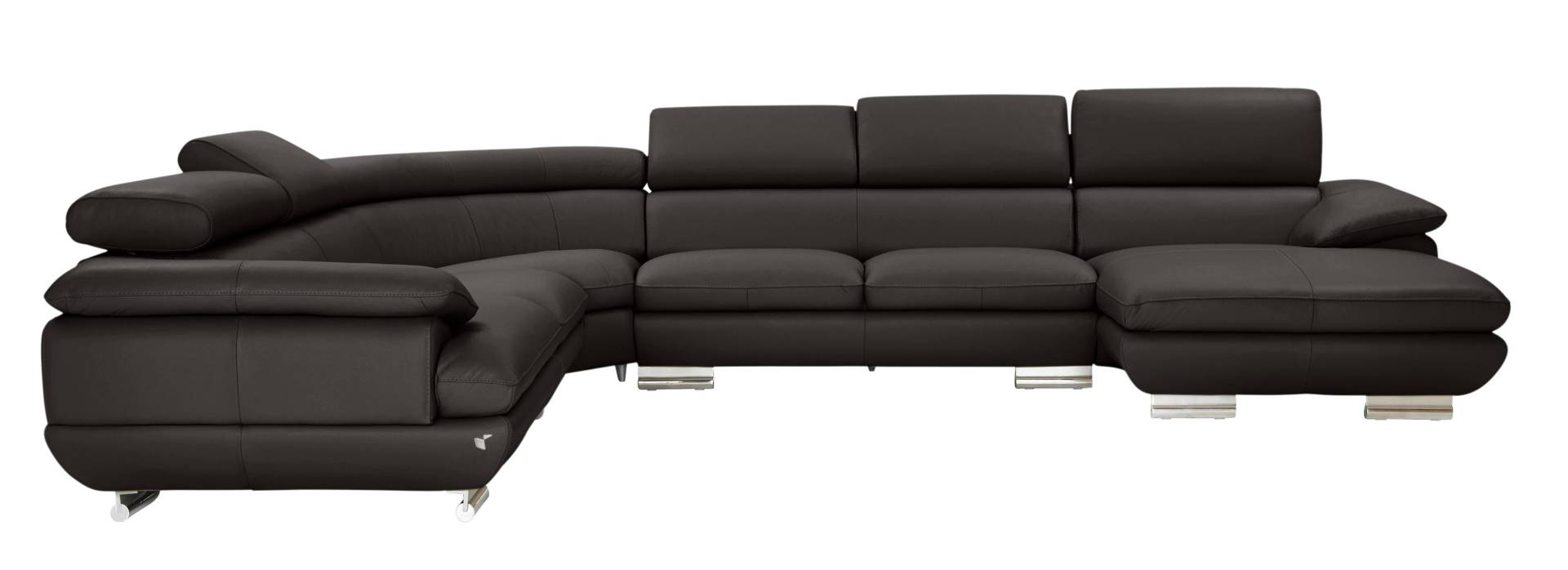 CALIA ITALIA Wohnlandschaft »Magic, italienisches Sofa zum Träumen, erstklassiger Sitzkomfort«, verstellbaren Kopfstützen zum Relaxen, in 2 Lederqualitäten, U-Form von CALIA ITALIA