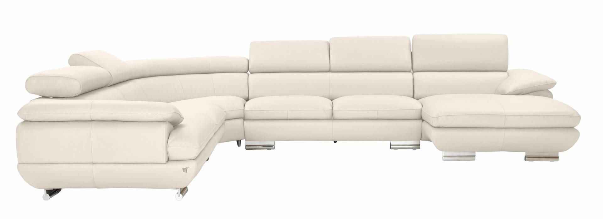 CALIA ITALIA Wohnlandschaft »Magic, italienisches Sofa zum Träumen, erstklassiger Sitzkomfort«, verstellbaren Kopfstützen zum Relaxen, in 2 Lederqualitäten, U-Form von CALIA ITALIA