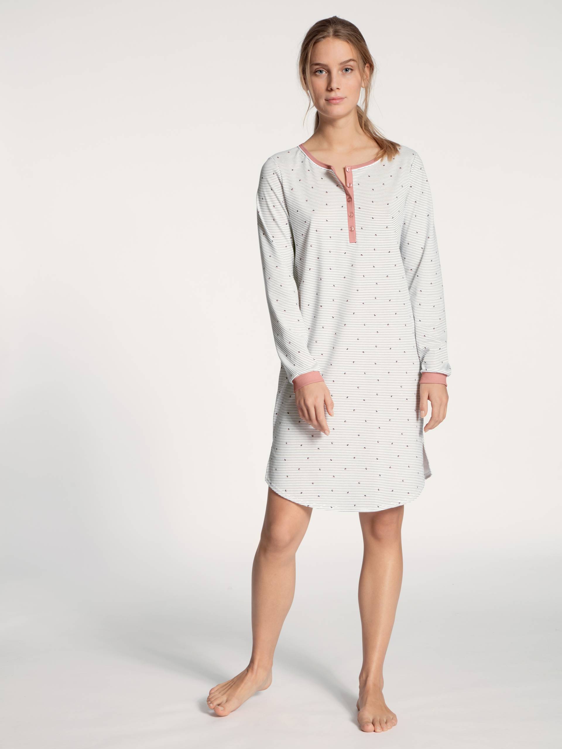 CALIDA Nachthemd »Sweet Dreams«, Sleepshirt ca. 95 cm lang, Modern Fit, feine Streifen von CALIDA