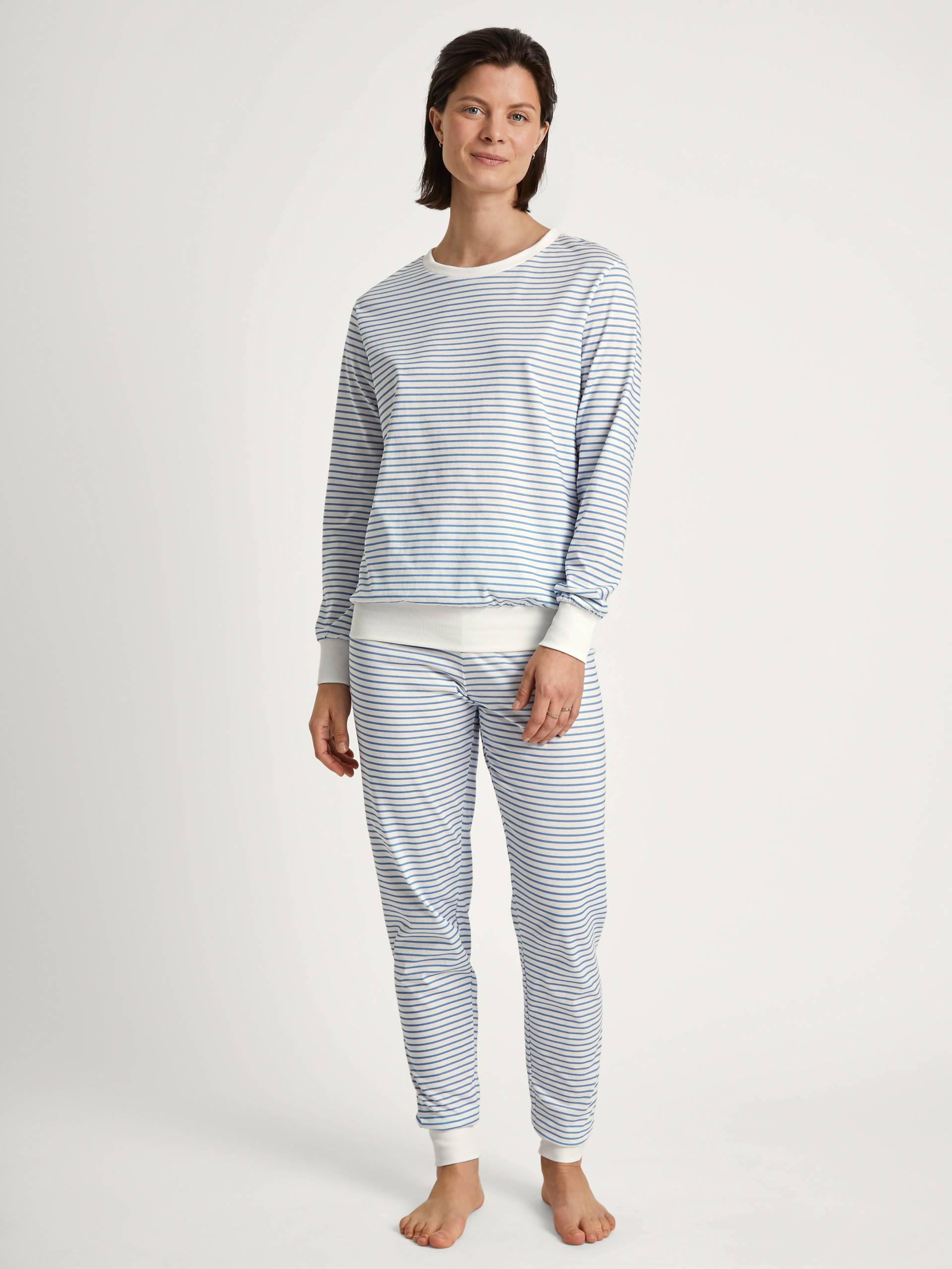 CALIDA Pyjama »Cotton Stripes«, (2 tlg.), mit weichen Rippbündchen an den Abschlüssen von CALIDA