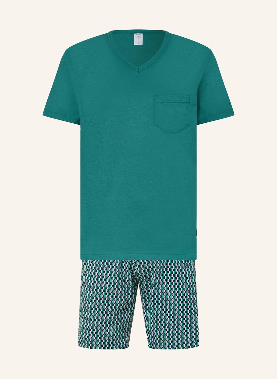 Calida Shorty-Schlafanzug Relax Imprint gruen Calida Shorty-Schlafanzug Relax Imprint gruen von CALIDA