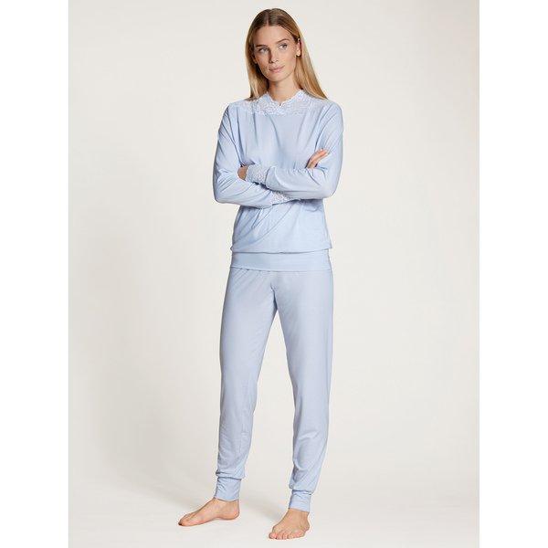 Pyjama-set Lang, Mit Bündchen Damen Blau XXS von CALIDA