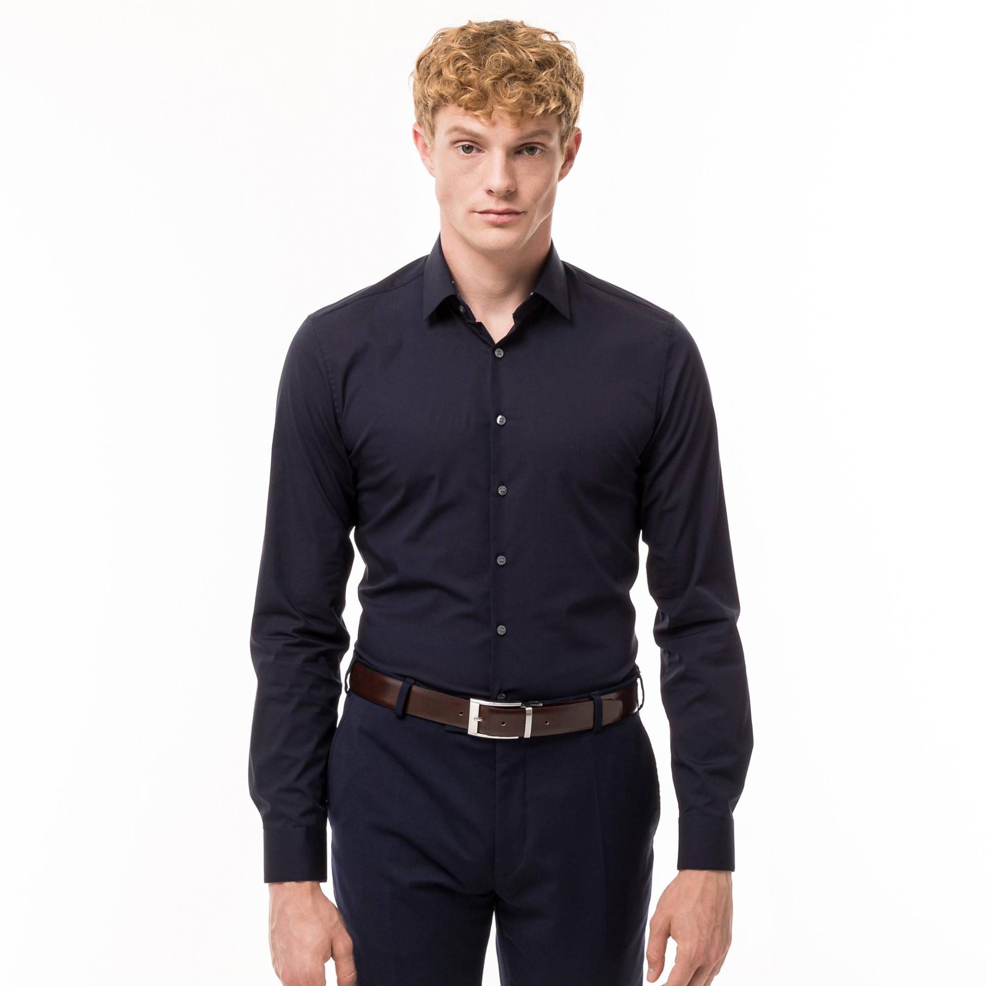 Hemd, Langarm Herren Marine 40 von CALVIN KLEIN Hemden