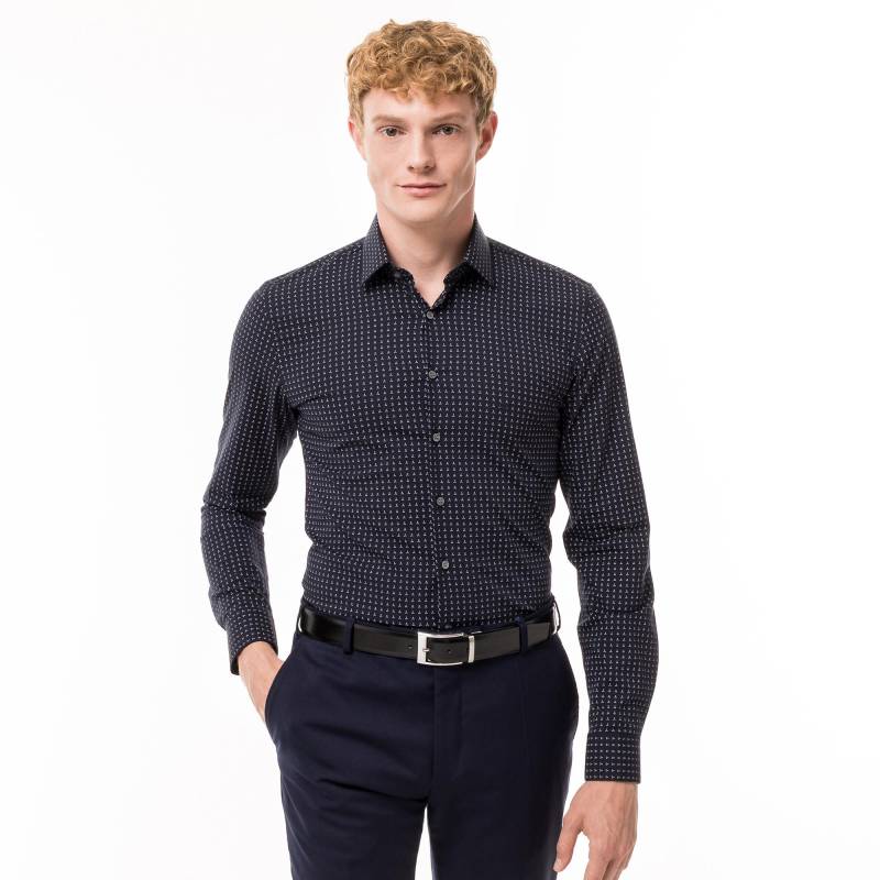 CALVIN KLEIN Hemden - Hemd, langarm, für Herren, Marine, Größe 41 von CALVIN KLEIN Hemden