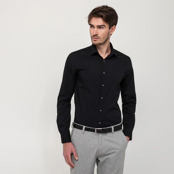 Hemd, Slim Fit, Langarm Herren Black 41 von CALVIN KLEIN Hemden