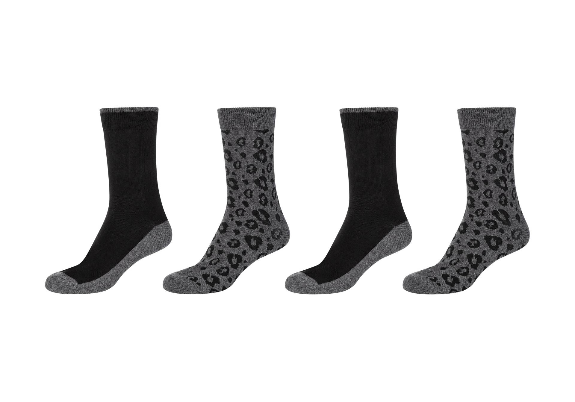 Camano Socken, (4er Pack), Leopard Socks, Piqué-Bund, verstärkte Ferse und Spitze von CAMANO