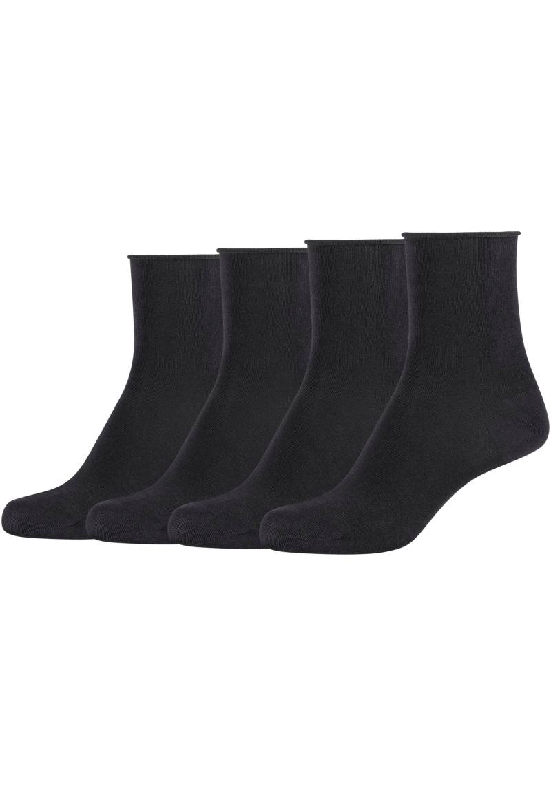 Camano Socken »cotton fine«, (4er Pack), Mit Rollrand von CAMANO