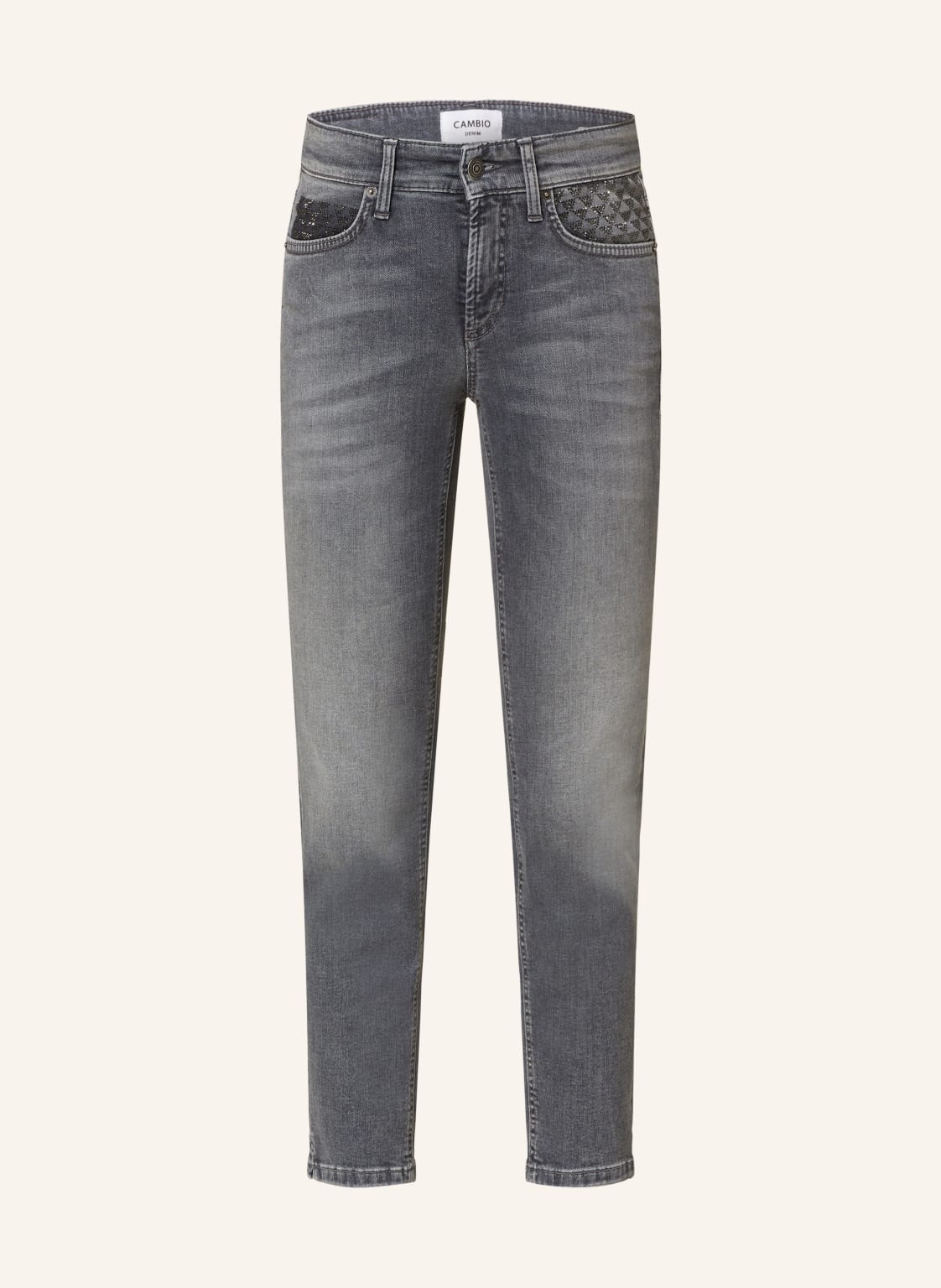 Cambio 7/8-Jeans Piper Mit Schmucksteinen grau von CAMBIO