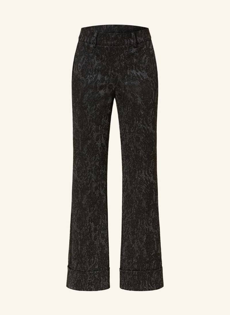 Cambio Bootcut-Hose Francoise Aus Jersey Mit Glitzergarn schwarz von CAMBIO