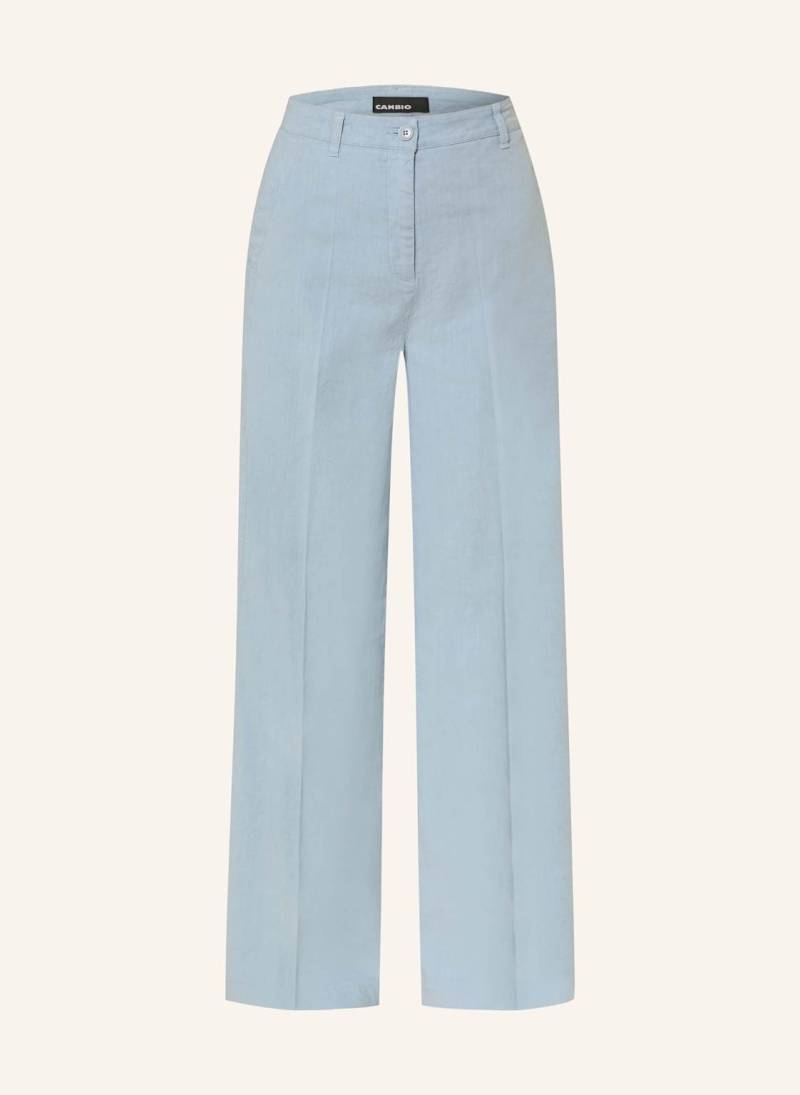 Cambio Marlenehose Adrienne Mit Leinen blau von CAMBIO