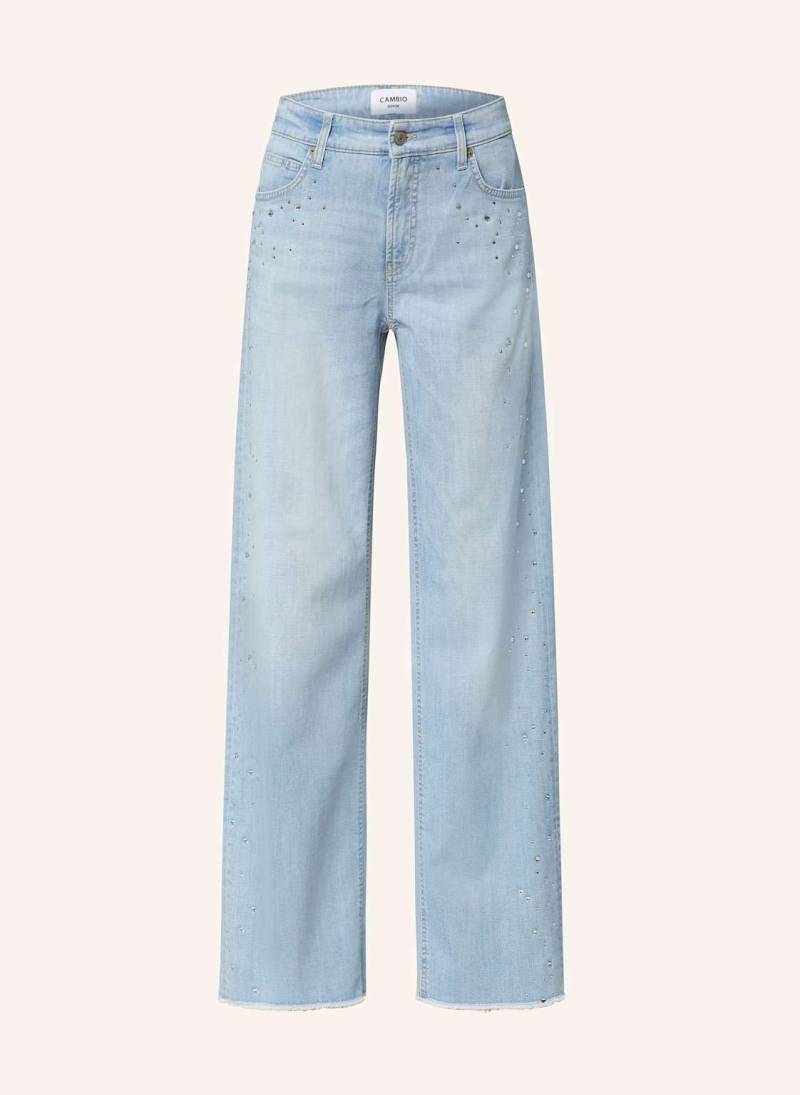 Cambio Straight Jeans Aimee Mit Schmucksteinen blau von CAMBIO