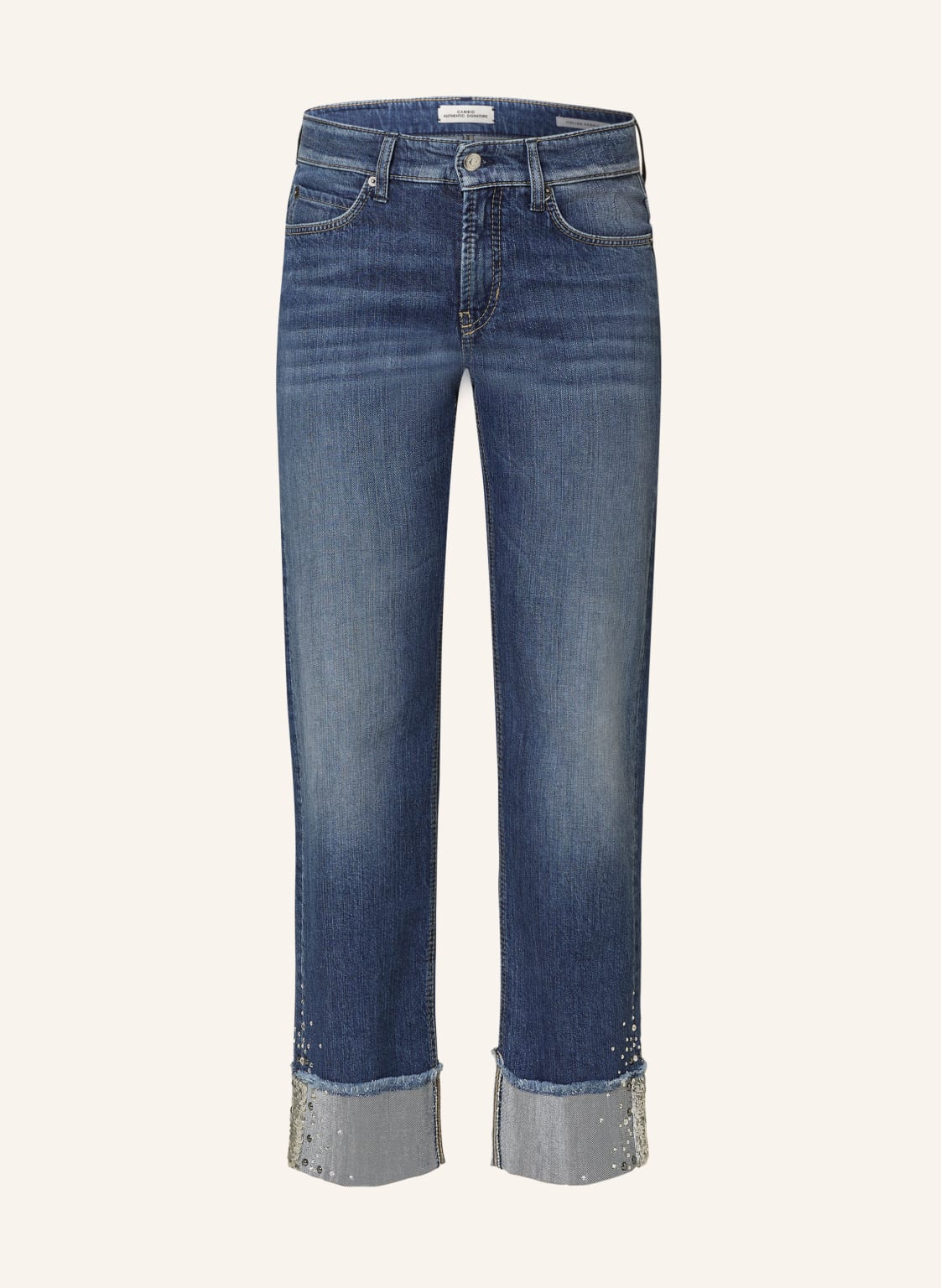 Cambio Straight Jeans Paris Mit Schmucksteinen Und Pailletten blau von CAMBIO