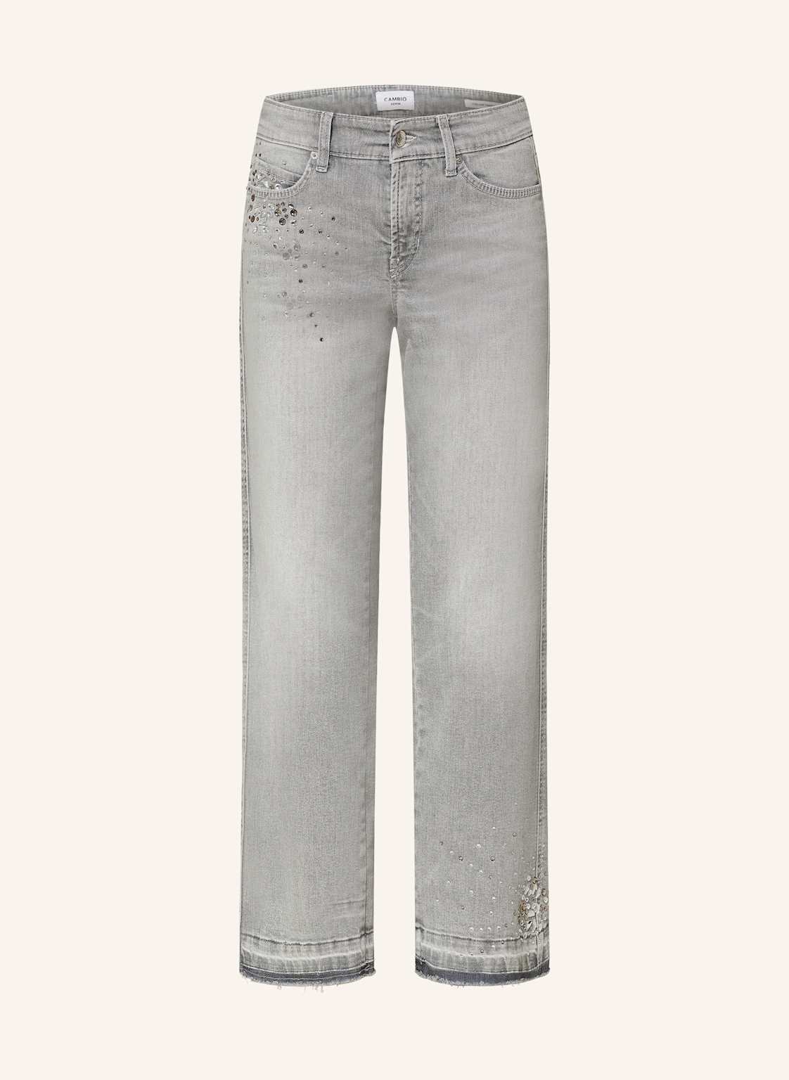 Cambio Straight Jeans Paris Mit Schmucksteinen grau von CAMBIO